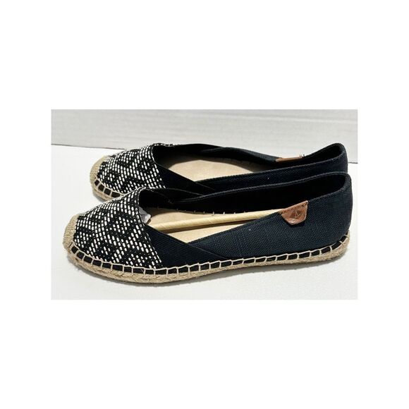 Sperry Katama Cape Tribal Print Espadrille Slip‎ On Flats Black White Women’s 8 - Picture 7 of 8
